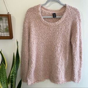 Me to We soft fuzzy light pink blush sweater